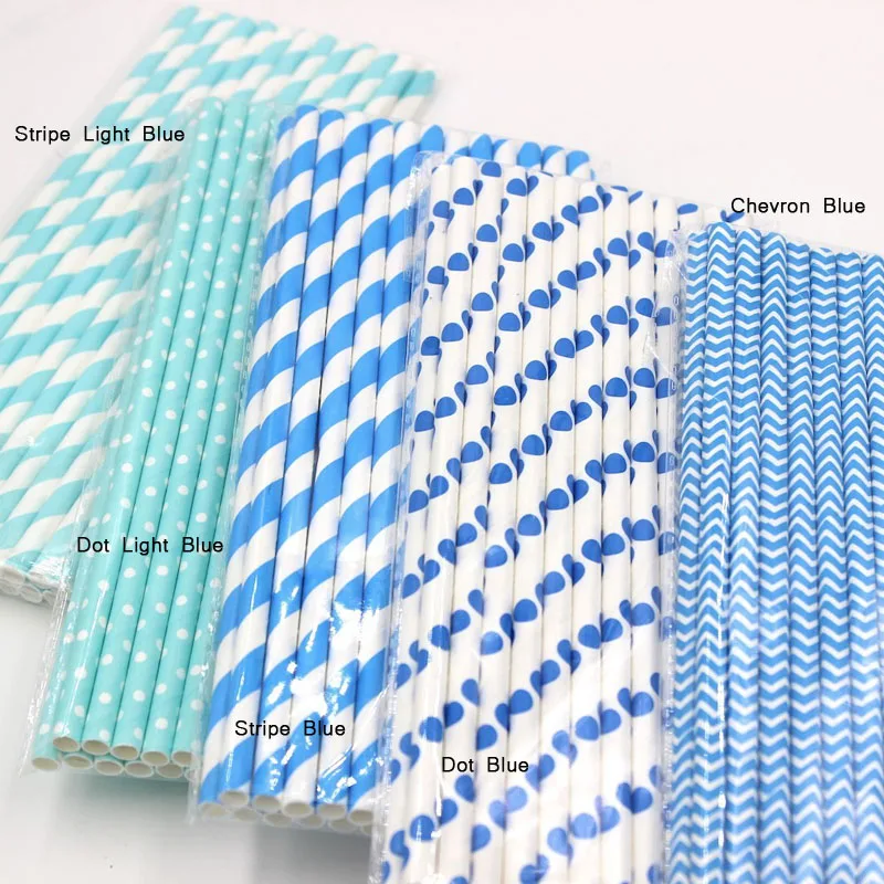 25 шт./лот Blue Stripe Dot звезда Смешанная на день рождения Свадебная вечеринка