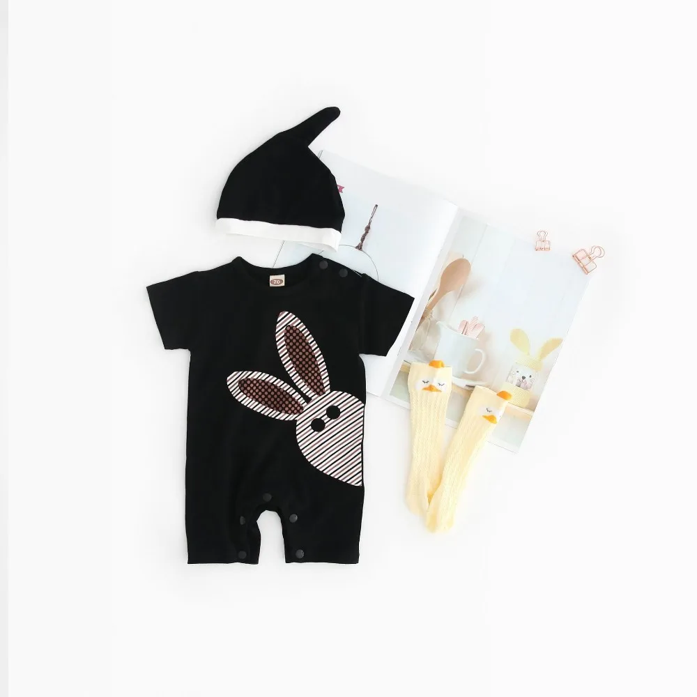 Одежда для новорожденных; Детский комбинезон с животным принтом+ шапочка; комплект одежды для маленьких девочек; хлопковый Детский костюм для малышей; комбинезон с пандой для маленьких мальчиков