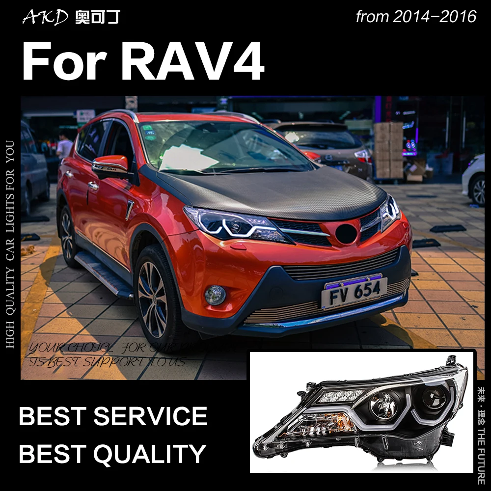

AKD Car Styling Head Lamp for Toyota RAV4 Headlight 2014-2016 Brand Eagle Eye New Rav4 LED DRL Hid Bi Xenon Auto Accessories