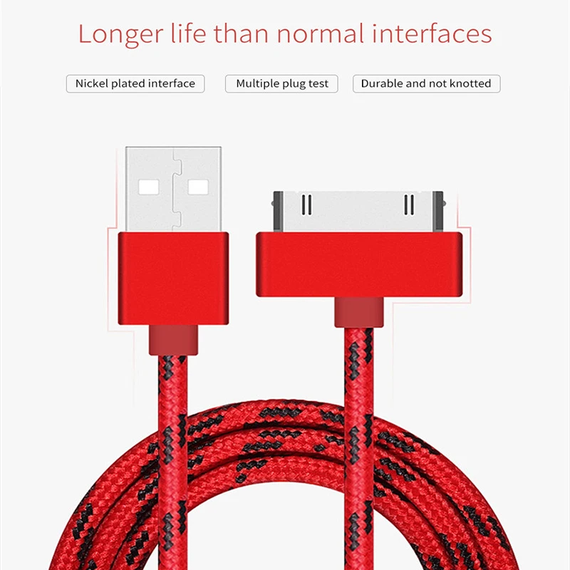 30 Pin USB кабель 2.4A Быстрая зарядка зарядное устройство адаптер синхронизации данных код для iPhone 4 4S 3g S 3g iPad 1 2 3 iPod Nano itouch