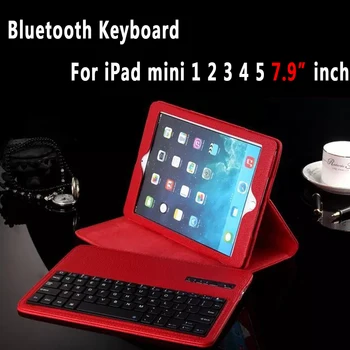

Litchi Pattern Leather with Removeable Wireless Bluetooth Keyboard Shell Case Cover for Apple iPad Mini 1 2 3 4 5 7.9 2019