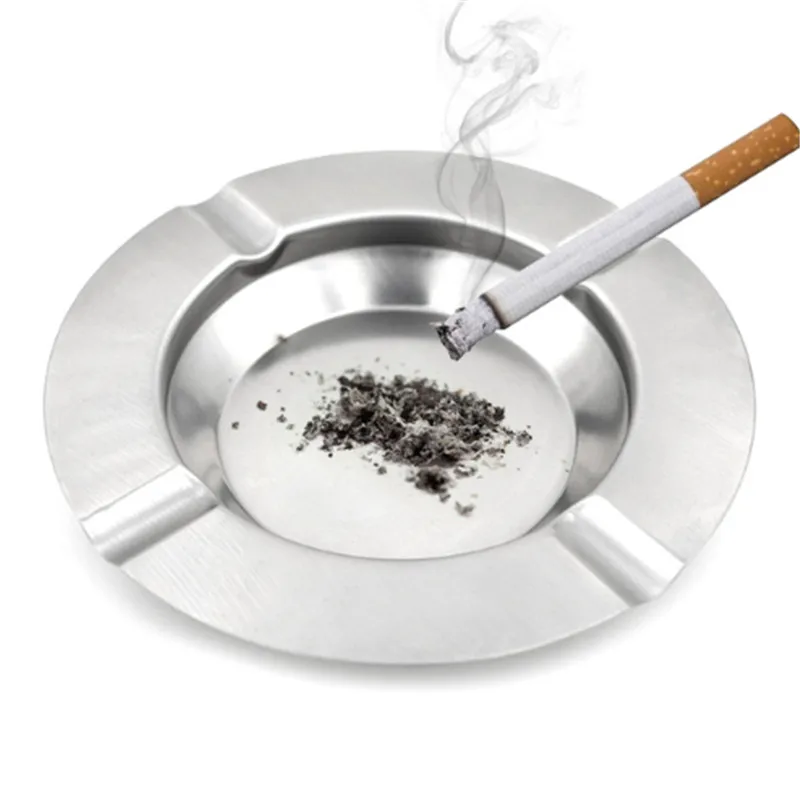 

Fashion New Portable Home Metal Ashtray Round Ashtray Square Large Capacity Cigarette Ash Tray Push Down Smoking