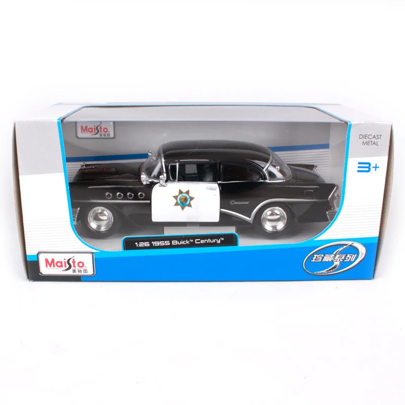 Maisto 1:24 1955 Buick Century Outlaws Полицейская машина литая под давлением модель автомобиля игрушка Новинка в коробке 31295