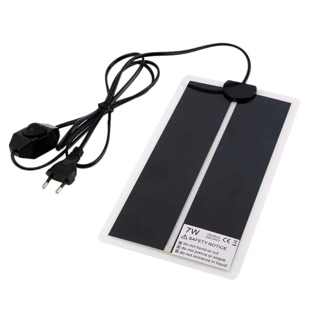 Popular Extra Thin Heat Mat 15x28cm 7W Reptile Brooder Incubator font b Pet b font Heating