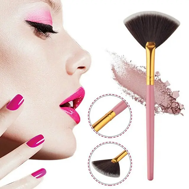 Best Price 2019 Professional Cosmetic Tools Accessories Fan Shape Makeup Brush Highlighter Face Powder Brush For Face Make Up Maquiagem Best Price 2019 Professional Cosmetic Tools Accessories Fan Shape Makeup Brush Highlighter Face Powder Brush For Face Make Up Maquiagem