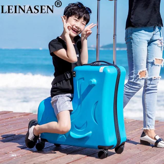 Suitcase Kids Lovely Rolling Luggage Spinner Wheels Can Sit and Ride  Children's Password Suitcase Carry On Trolley Luggage Bag - AliExpress