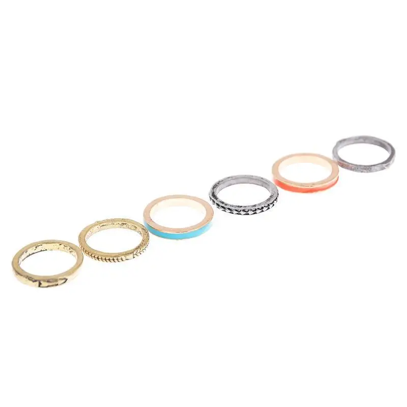 4PCS Midi Doigt Anneau Set Argent Plaqué or Stack Above Knuckle Band Punk Anneaux