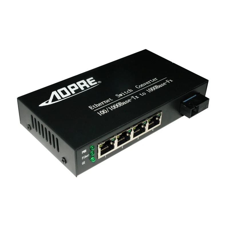 

for IP Cameras 100/1000Mbps Gigbit 4 channels fiber optic Media converters, signal over Fiber optic up 20Km, SC