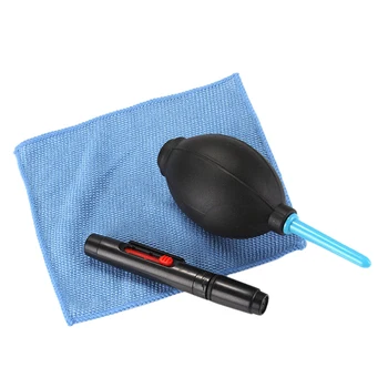 

3 in 1 Suit Dust Cleaner Camera Cleaning Lens Brush Air Blower Wipes Clean Cloth Kit For DSLR VCR Camera