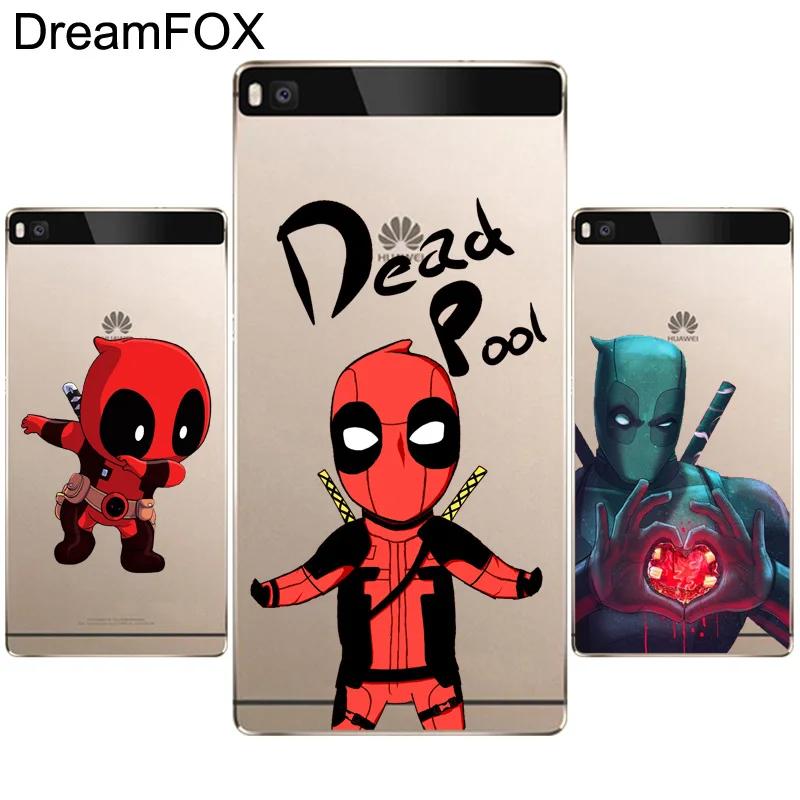 DREAMFOX N009 Cute Deadpool Soft TPU Silicone Cover For Huawei P8 P9 P10 Lite Plus 2017 Honor 8 9 Pro 6X Case |