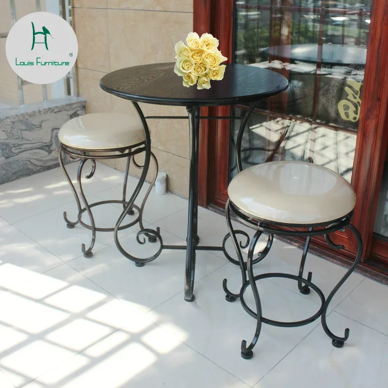 

Louis Fashion Coffee Tables Simple Tea Nordic Living Room Individuality Creativity Iron Art Baking Paint Small Round