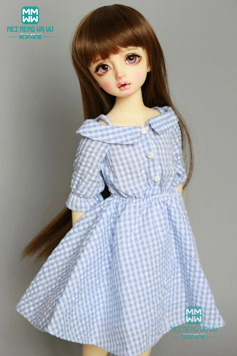 Одежда для куклы bjd подходит для 1/4 43 см MSD bjd кукла хлопок модное платье в клетку