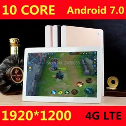 10 дюймов 4 г LTE Планшеты Дека core android 7.0 Оперативная память 4 ГБ Встроенная память 64 ГБ двойной Мобильные SIM-карты 1920*1200 IPS HD 10.1 дюймов Планшеты