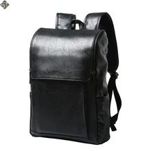 Fashion Multifunctional Women Backpacks Leather Shoulder Men Bags Large Travel Backpack Black Mochila Feminina