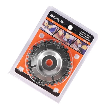 

Power Tool Accessories 4 inch Wood Carving Disic and Chain 22 Tooth Fine Cut Chain Cut For 100/115 Angle Grinder