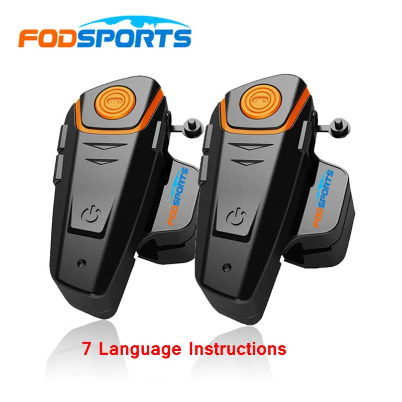 Fodsports BT-S2 Pro moto rcycle Интерком 1000 м Мото шлем гарнитура Водонепроницаемый IPX6 BT Interphone FM интерфейс тип-c