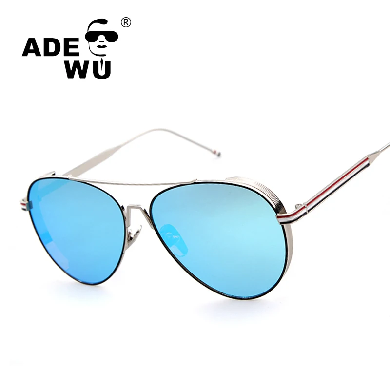 ADE WU Brand Italy Designer Women's Sunglasses Blue Mirrored High Quality Unisex Sun Glasses For