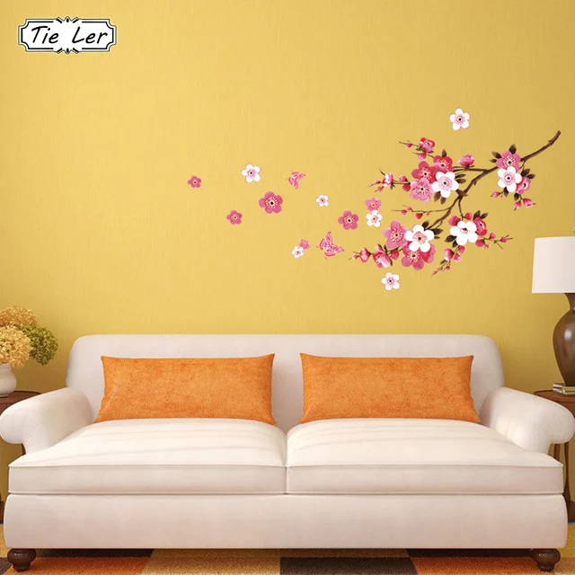 Best Price TIE LER Beautiful Sakura Wall Stickers Living Bedroom Decorations DIY Flowers PVC Home Decals Mural Arts Poster Best Price TIE LER Beautiful Sakura Wall Stickers Living Bedroom Decorations DIY Flowers PVC Home Decals Mural Arts Poster