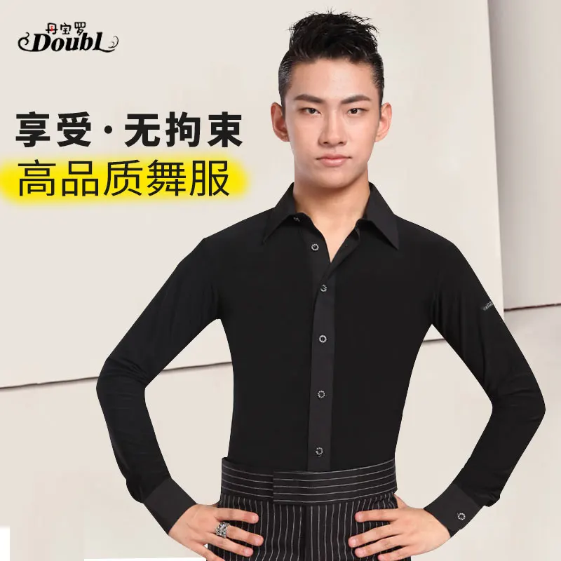 

Latin dance costumse long sleeves latin dance tops for men latin dancing jackets S-3XL