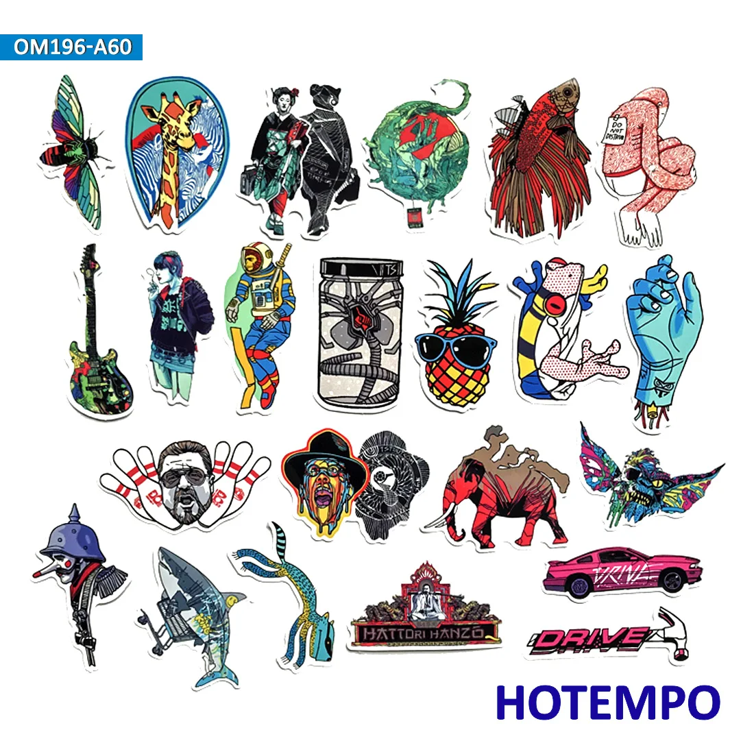 

60pcs Mix Graffiti Stickers for DIY Mobile Phone Laptop Luggage Guitar Case Snowboard Bicycle Car PVC Waterproof Decal Stickers
