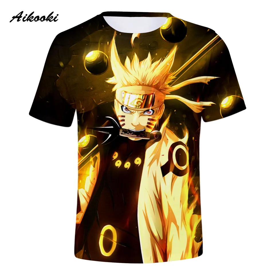 

Aikooki New Naruto 3D T Shirts Fashion Men/Women T Shirt Cotton Short Sleeve Shirt Top Tees Boys/Girls T-shirt Golden Naruto