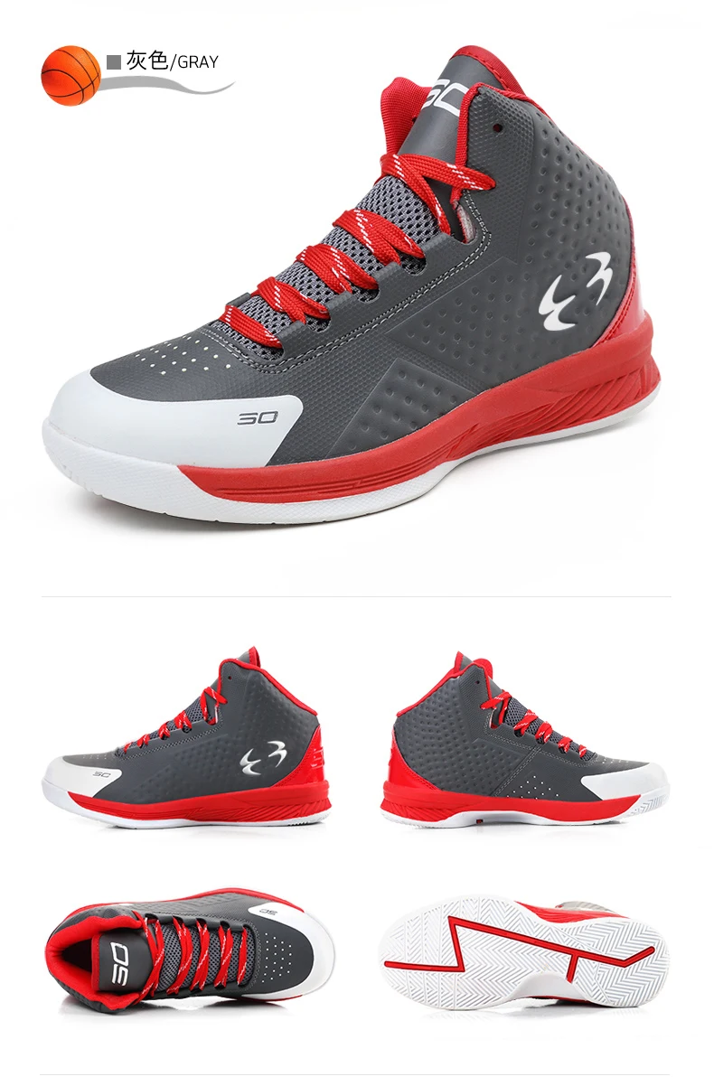 Дышащие баскетбольные кроссовки для мужчин и женщин с высоким берцем; спортивные кроссовки с воздушной подушкой; кроссовки из сетчатого материала; Basket Femme Zapatillas; Цвет Красный