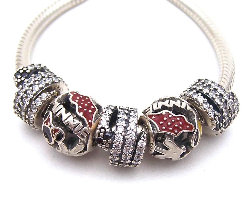 

SSVWG290 5X 100% Authenticity S925 Sterling Silver Beads SilverBead Fit European Charms Bracelet diy jewelry Lampwork