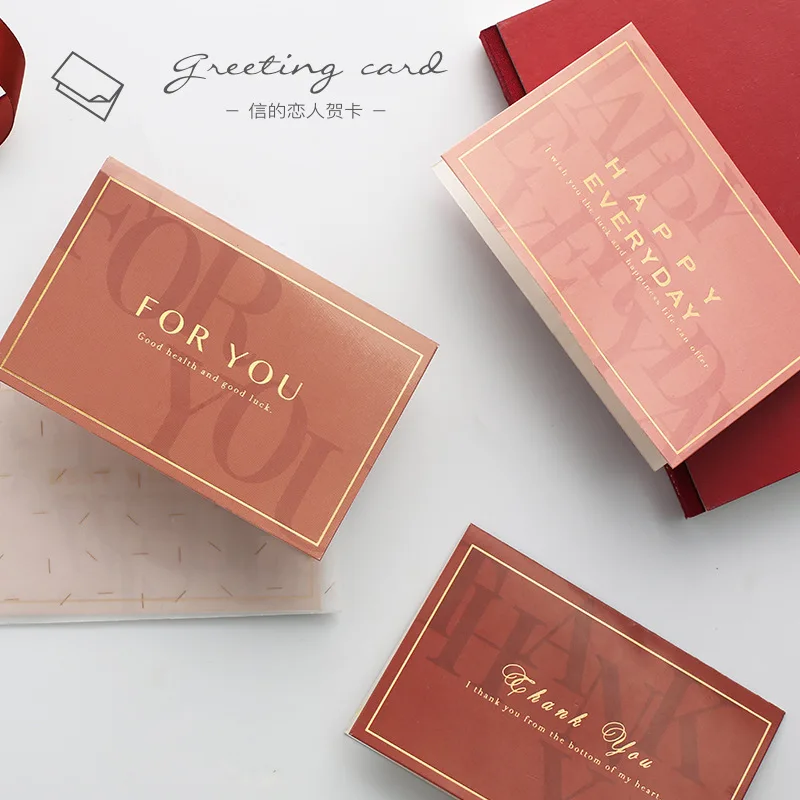 

4set gold deep red words design Card with envelope greeting card party invitation DIY Decor gift party card
