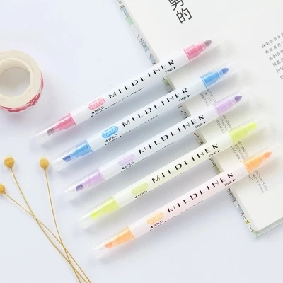 

12 colors mark pen two sides can write Solid fluorescent pen 12pcs free shipping
