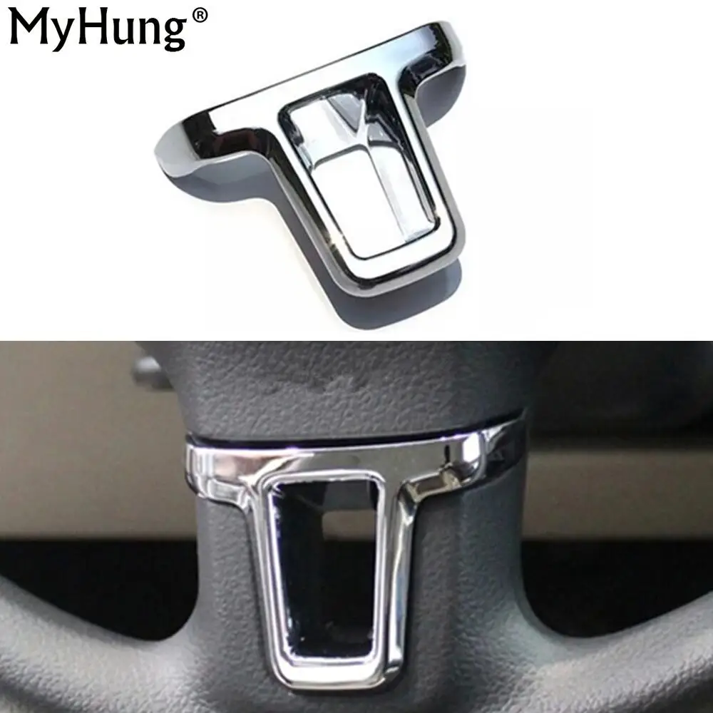 

For Volkswagen VW GOLF 6 MK6 Jetta Bora Steering Wheel Sticker Double Color Chrome Trim Auto Accessories 1pc Car-Styling