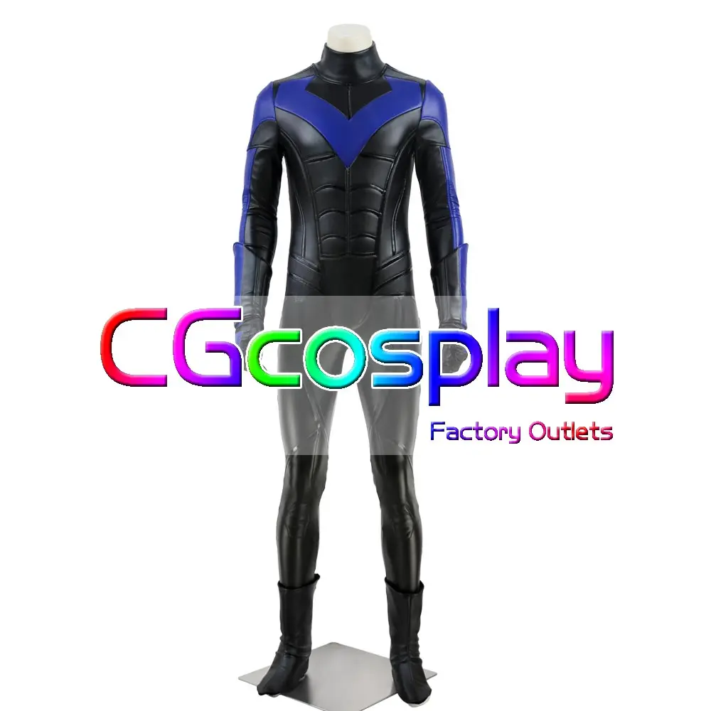 CGCOS Express Shipping Batman Arkham City Nightwing Dick Grayson Game Cos Cosplay Costume Uniform Helloween Custom-made