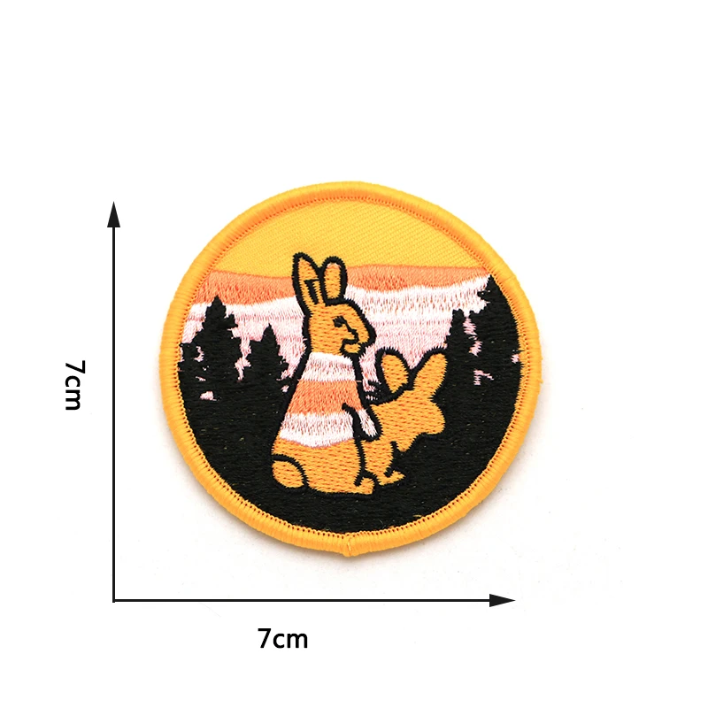 2 шт./лот изгой кролик делая любовь в лесу вышивка патч для одежды железо на аппликации Diy сумки аксессуары SC4095