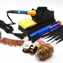 SZBFT 220 В 60 Вт Электрический паяльник Регулируемая температура паяльная станция с медным наконечником подставка припой провод насос пинцет