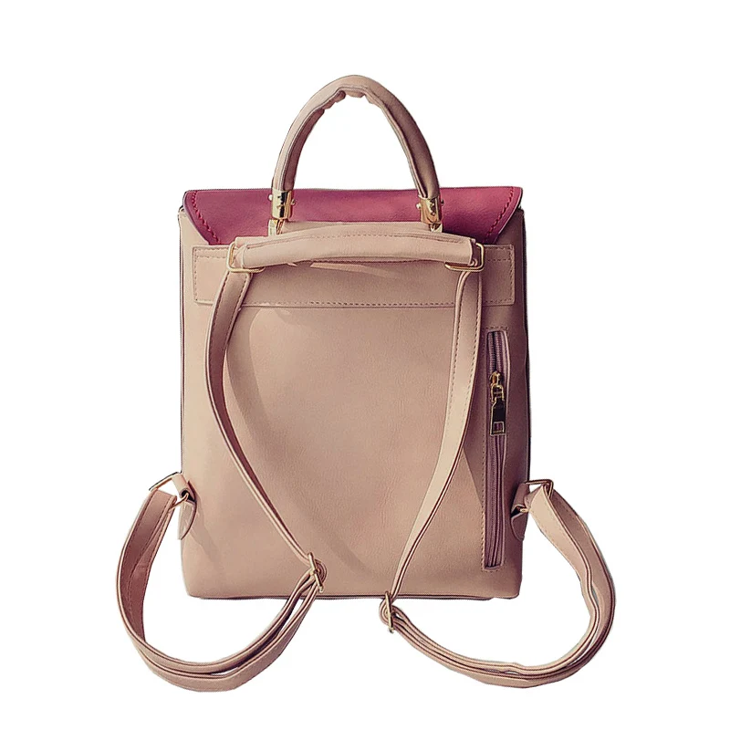 Women Backpack Tassel PU Leather Panelled Female Travel Backpacks Fashion Girl School Bag Mini Design Lady Daily Mochila BP0193 (3)