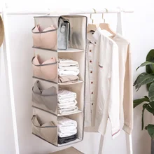 1pcs Multifunction Oxford Hanging Storage Bag Folding Wardrobe Organizer For Underwear Socks Women Bag Solid Closet Organizer