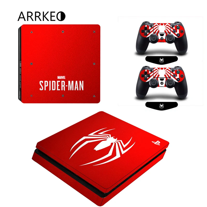 ARRKEO Человек паук Виниловая Наклейка Обложка PS4 тонкая кожа для sony playstation 4 Slim