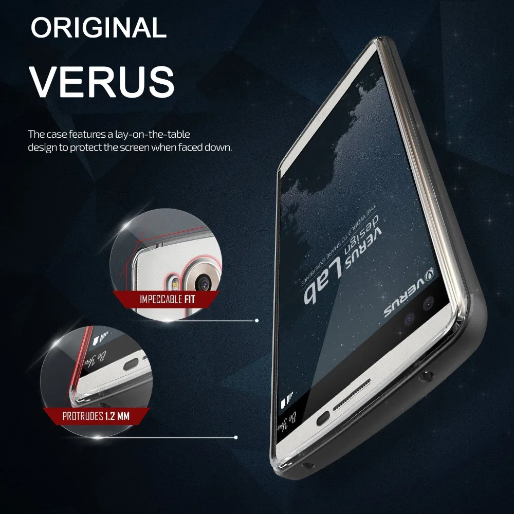 Оригинальный чехол VERUS для LG V10 премиум прозрачная задняя твердая рамка гибридный