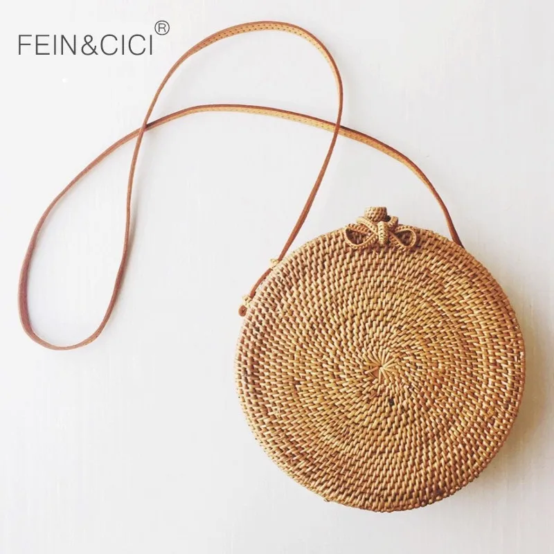 Beach Bag Round Straw Bags Circle Rattan bag Women Small Boho Handbags