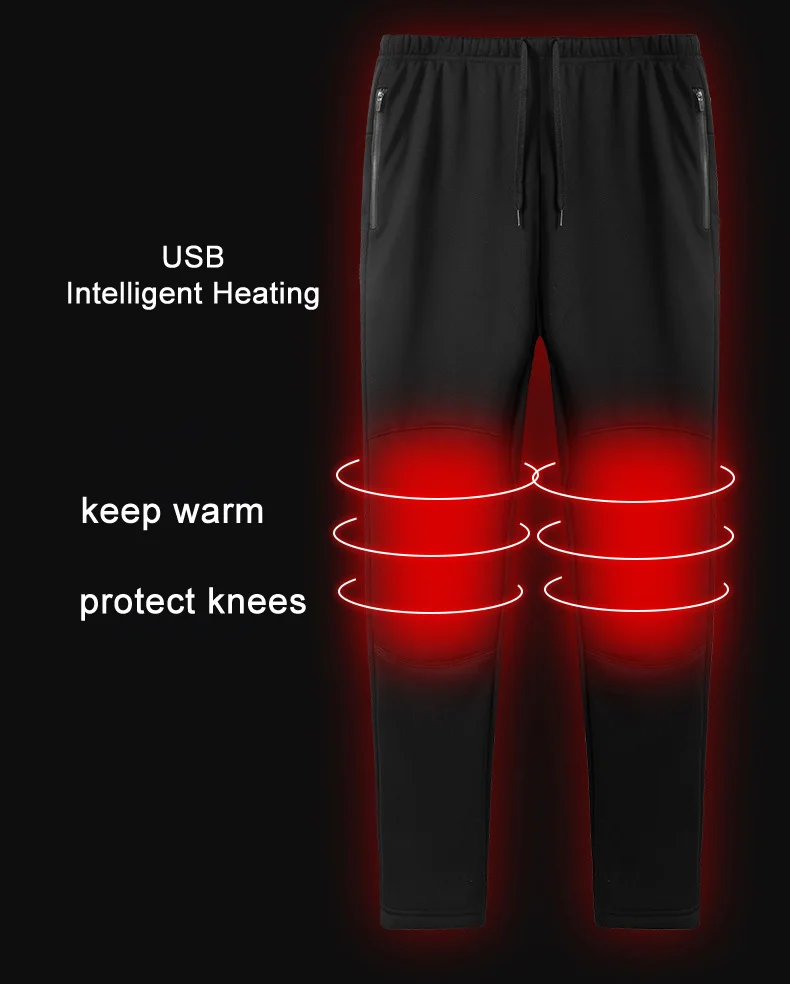 Aufdiazy USB Heating Pants Men Winter Warm Sport Trousers Outdoor Trekking Ski Camping Hiking Heated Fleece Pants For Men IM035  (2)
