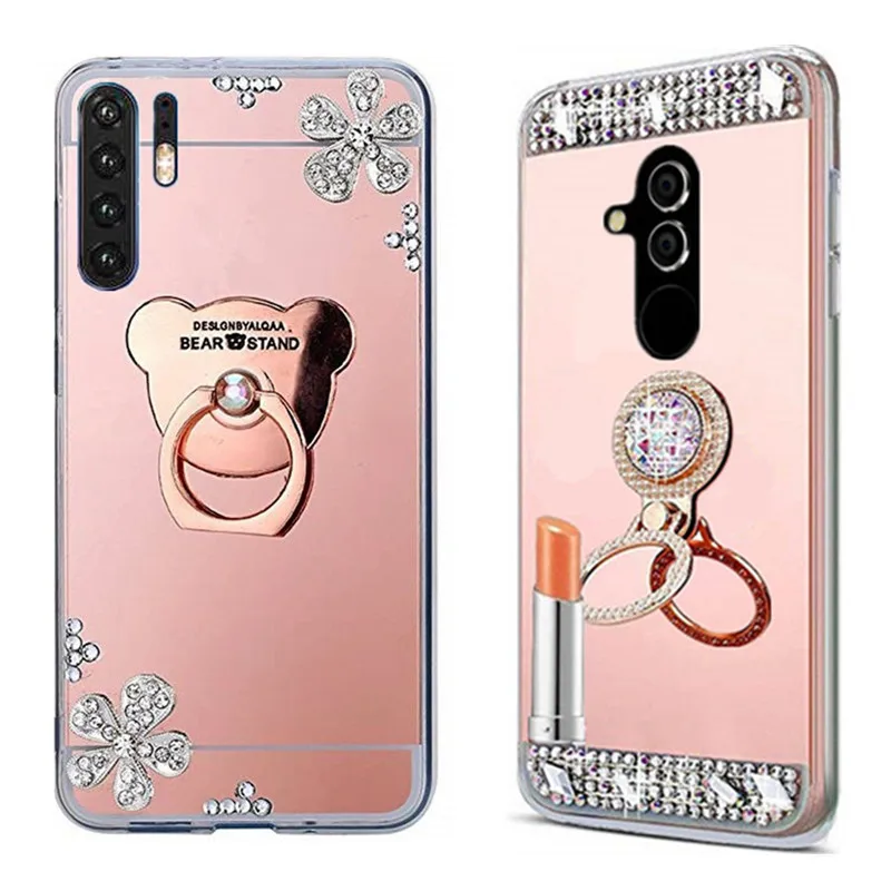 Для Huawei P30 Pro Чехол для телефона 3D зеркальное кольцо держатель задняя крышка броня