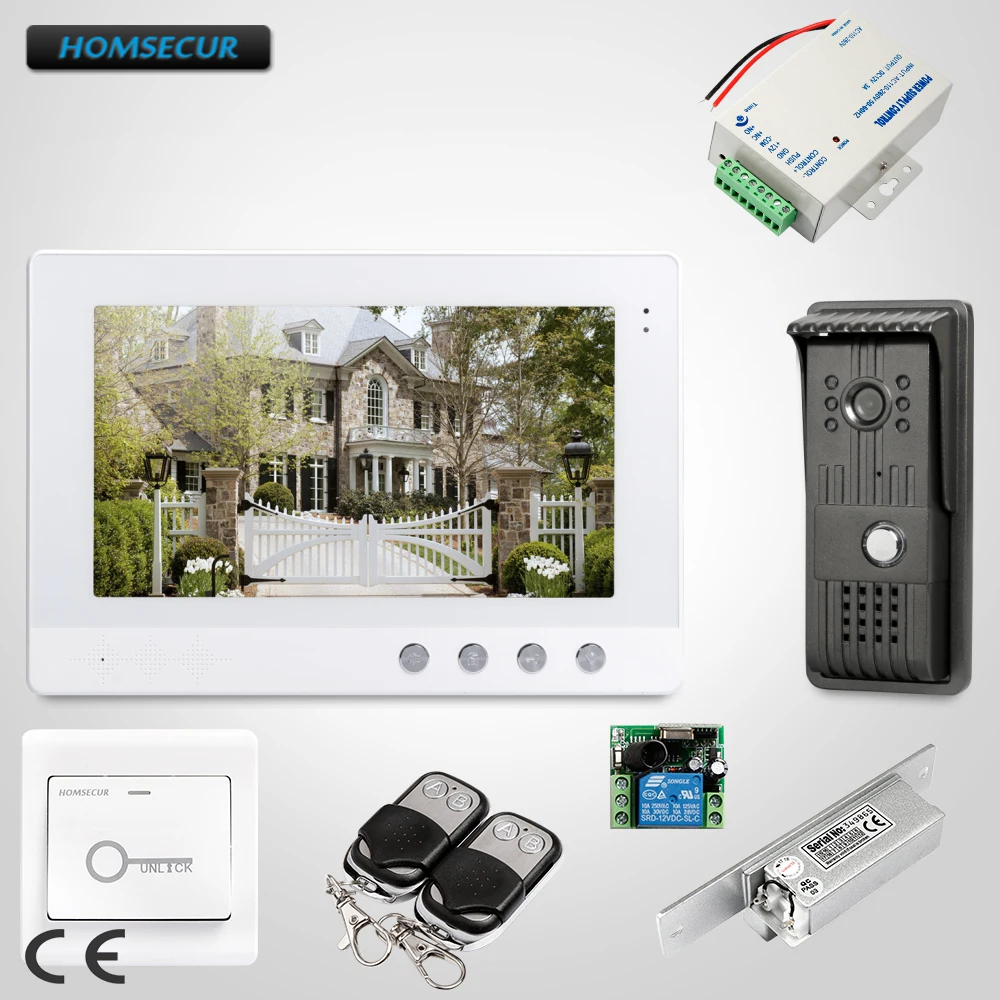 

HOMSECUR 10.1" Wired Video Door Entry Phone Call System with Intra-monitor Audio Intercom : XC003+XM101-W