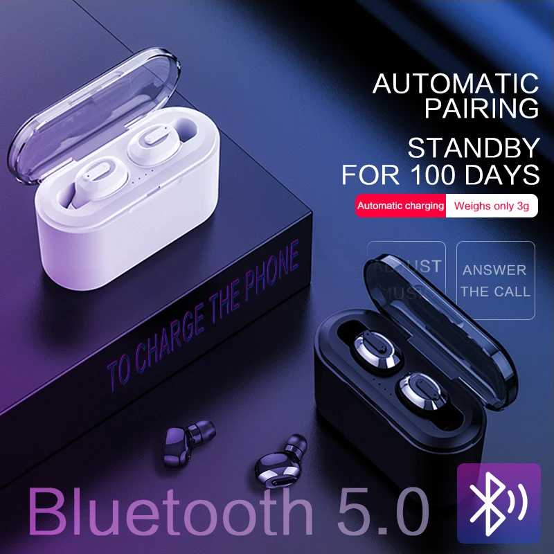 Goedkoop KSUN BT 01 TWS 5.0 Bluetooth oortelefoon 3D stereo draadloze oortelefoon met dual microfoon