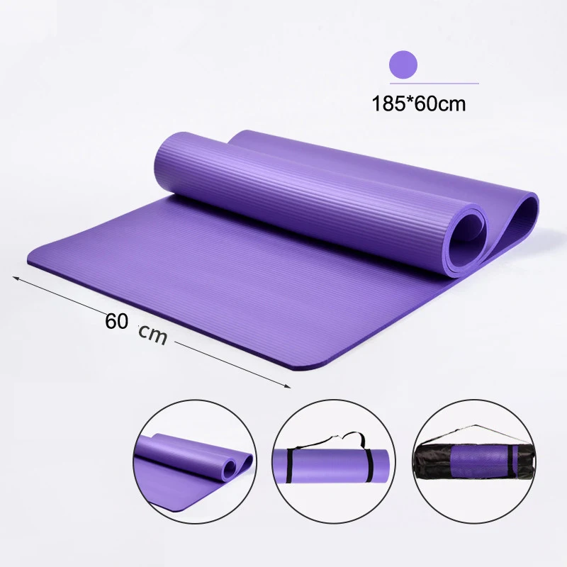 2 Colors 185*60*1cm Exercise Pad Thick Multifunction Yoga Mat 10mm Anti-skid Yoga Mat Nonslip Gym Pilate EVA Yoga Mat Fitness