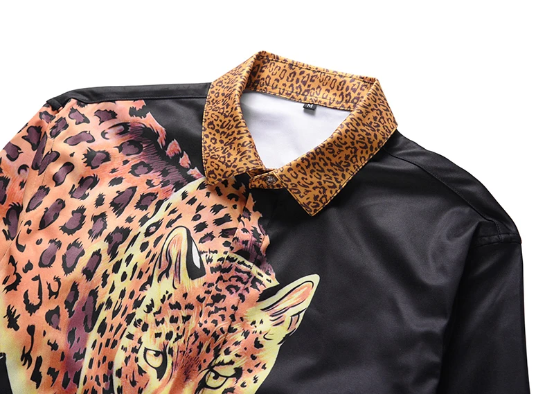 XIMIWUA 2019 Famous Brand Shirt Men Long Sleeve 3d Print Leopard Covered Button Hawaiian Shirts High Quality Hot Chemise Homme