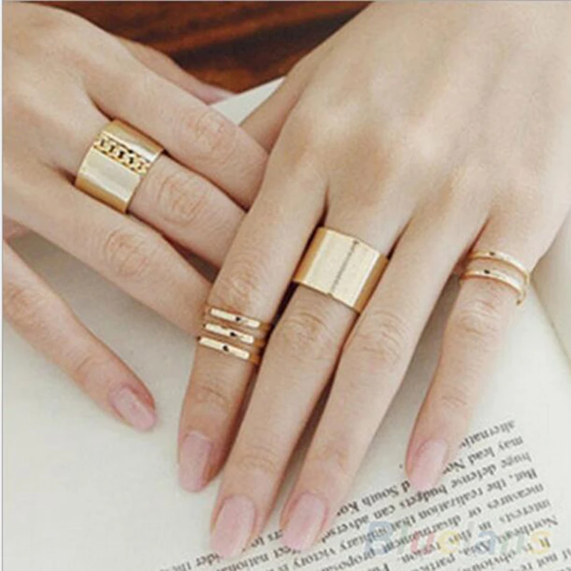 3 шт./компл. золотые серебряные кольца женские металлические Boho простые миди на