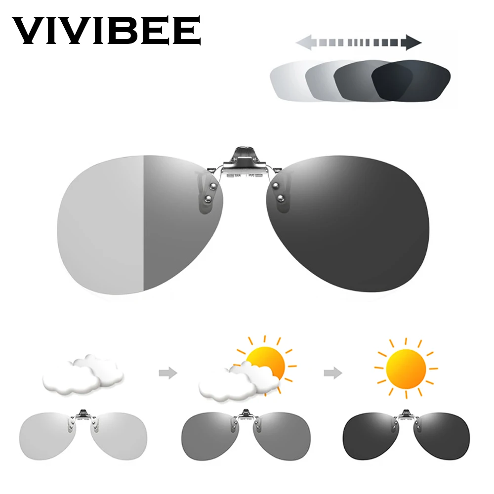 

Aviation Style Flip up Clip on Polarized Sunglasses for Ladies Driving Photochromic polarizing Sun Glasses Men's Oversized Clips