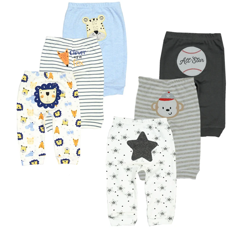 

6PCS/lots baby boy trousers casual mid baby leggings unisex cotton baby pants