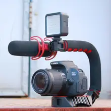 U-Grip Pro тройной башмак видео стабилизатор ручка держатель для камеры телефон видео Rig Сумка для фотоаппарата Nikon Canon iPhone X 8 7