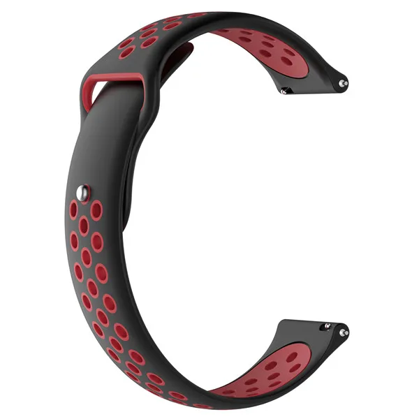 Black red Спортивные ремешки на запястье для Xiaomi Huami Amazfit Bip Смарт-часы силиконовый сменный ремешок 22 мм умные часы для samsung gear S3 полосы - Цвет: Black red