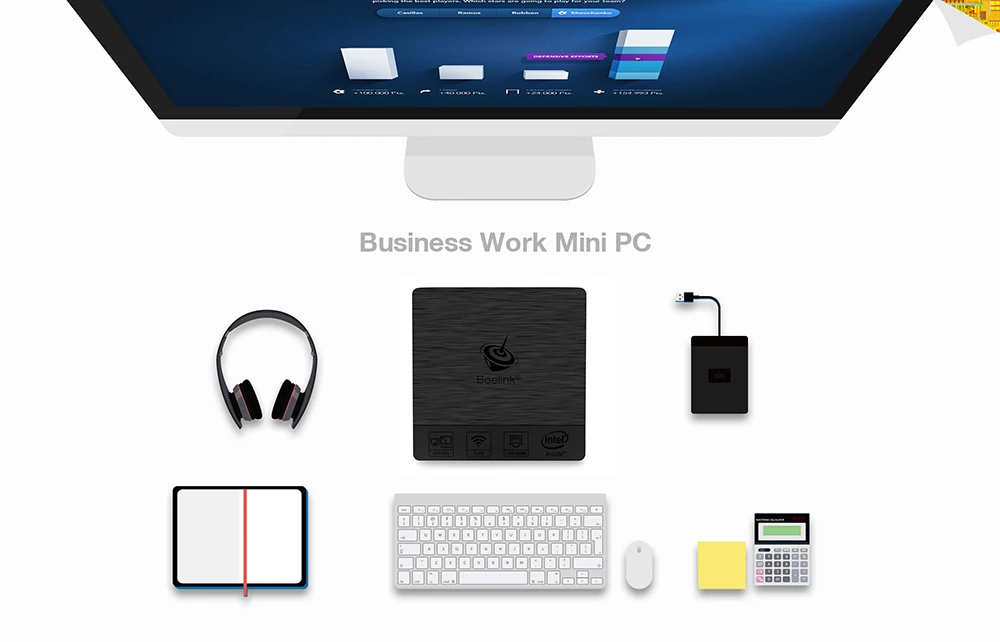 Beelink BT3 Pro Mini PC 2.4 / 5.8GHz WiFi Bluetooth 4.0 Ethernet 1000Mbps